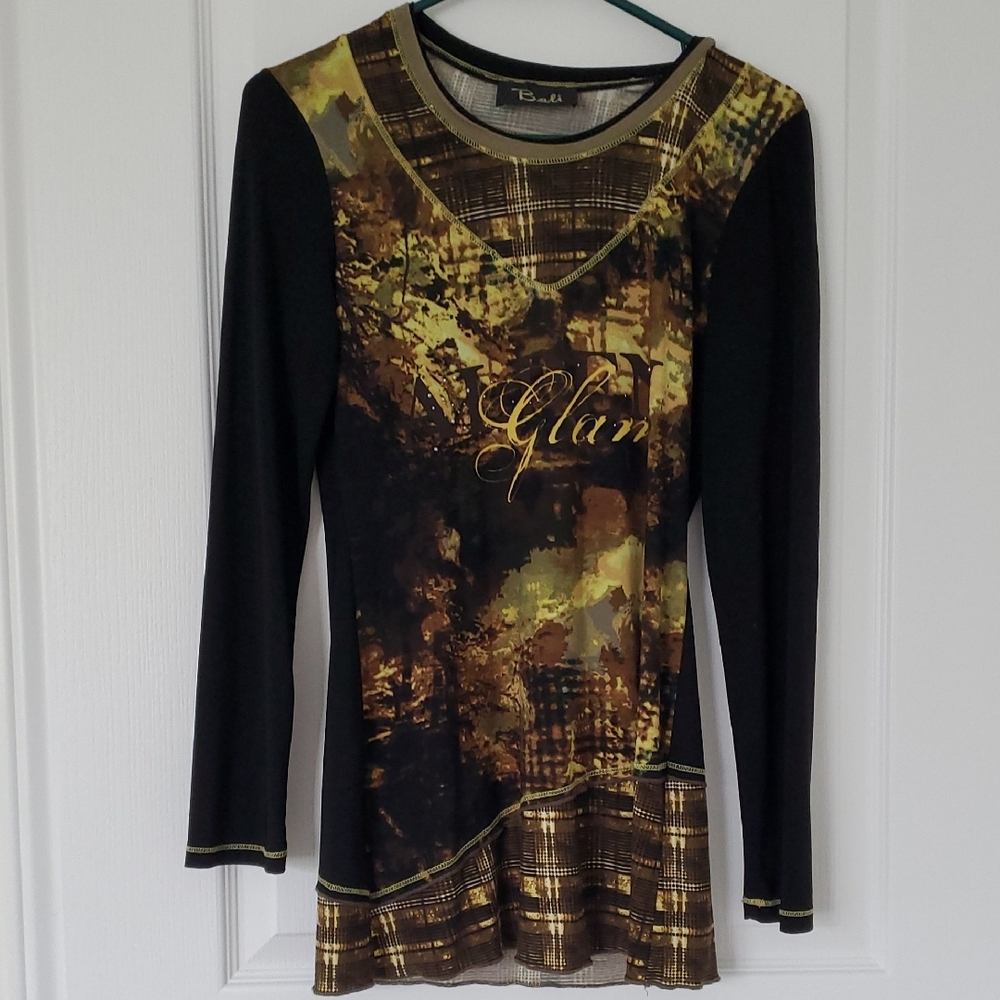 Tunic Stunning Tunic Top - Black and Gold Glam BALI*